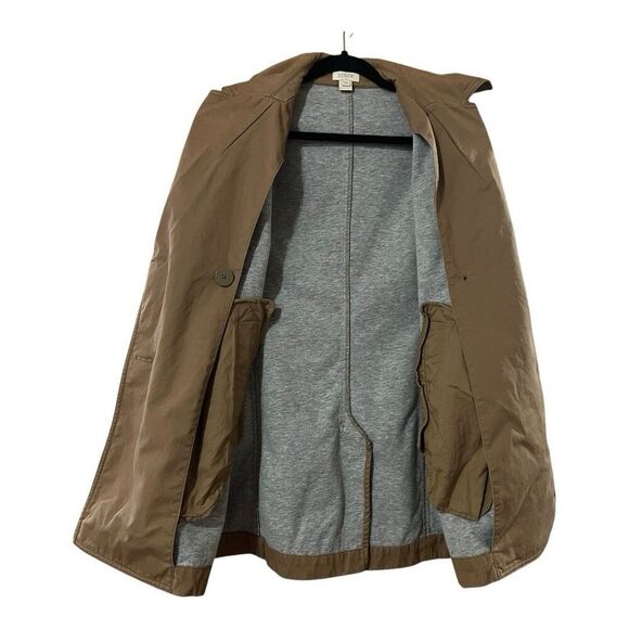 J CREW Factory Womens Size 00 Bonded Trench Coat C8511 Jacket Khaki Tan - Picture 4 of 5